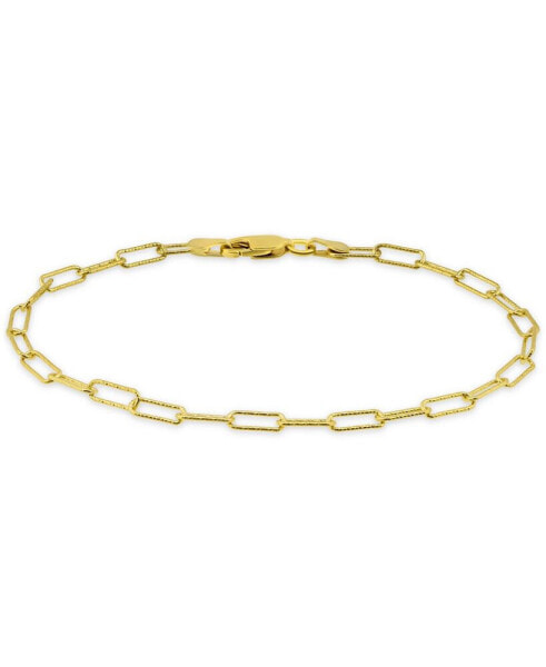 Diamond-Cut Paperclip Chain Link Bracelet in Sterling Silver or 18k Gold-plated Sterling Silver, Created for Macy's
