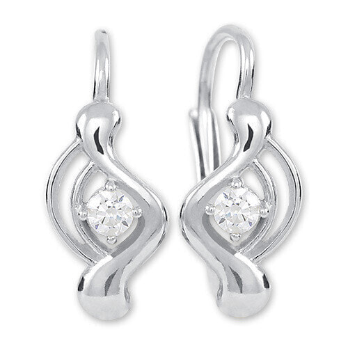 Fashion white gold earrings with clear crystal 236 001 01048 07
