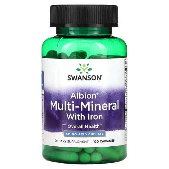 Albion Multi-Mineral with Iron, 120 Capsules