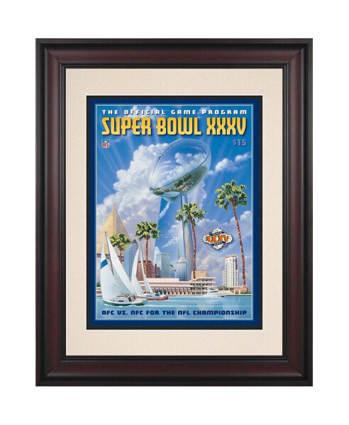 2001 Ravens vs Giants Framed 10.5" x 14" Super Bowl XXXV Program