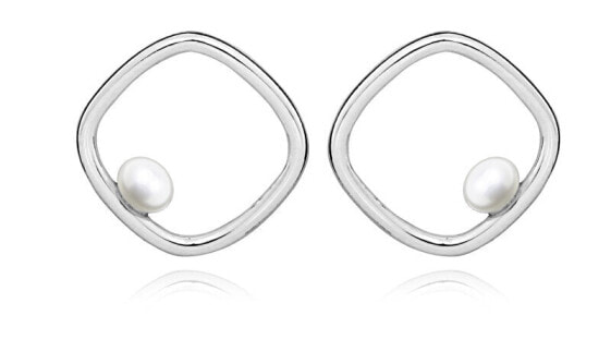 Silver earrings with natural pearls SVLE0332SH8P100
