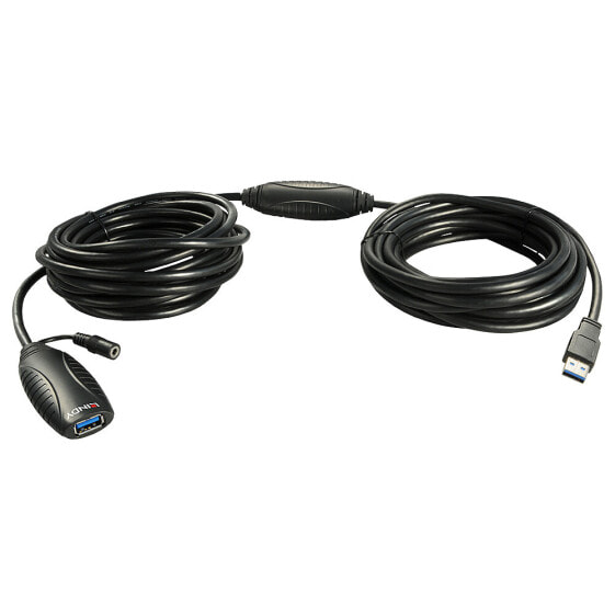Lindy 15m USB 3.0 Active Extension Cable - 15 m - USB A - USB A - USB 3.2 Gen 1 (3.1 Gen 1) - 5000 Mbit/s - Black