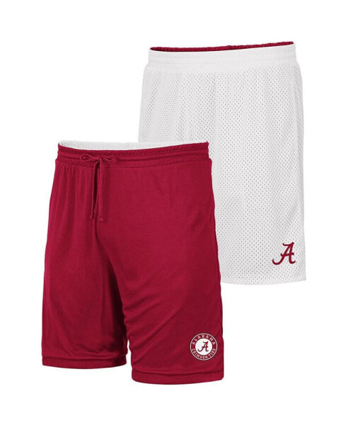 Men's White, Crimson Alabama Crimson Tide Wiggum Reversible Shorts