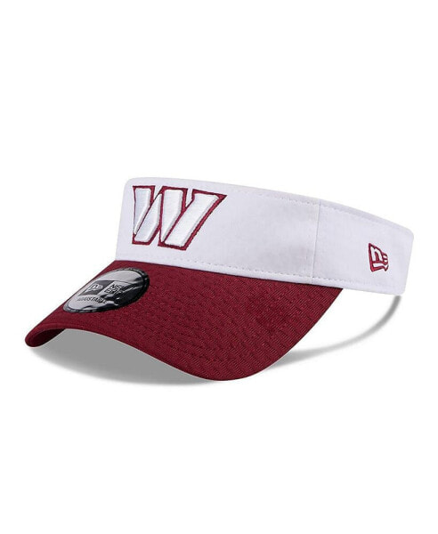 Men's White/Burgundy Washington Commanders 2024 NFL Training Camp Adjustable Visor