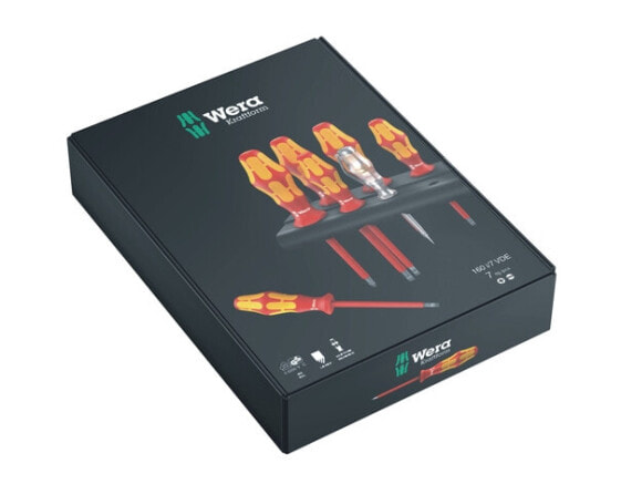 Отвертки изолированные Wera Kraftform Plus 100 6 шт. + пробник напряжения (05006147001)