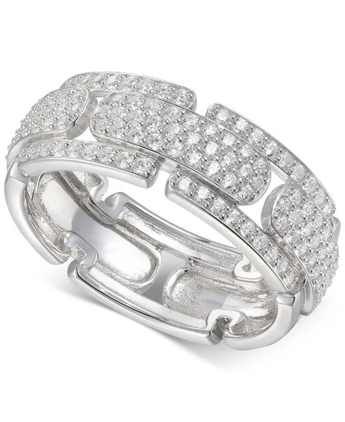 Cubic Zirconia (1-1/3 cttw) Pavé Band in Sterling Silver