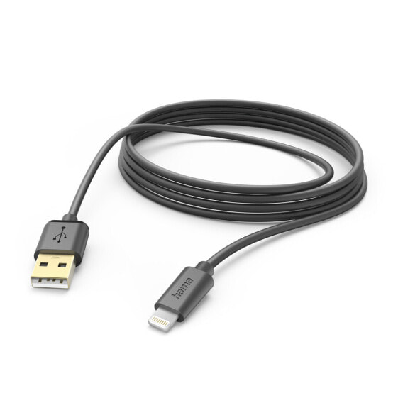 Hama 00201582 - 3 m - Lightning - USB A - Male - Male - Black