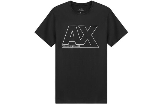 ARMANI EXCHANGE 字母Logo棉质圆领短袖T恤 男款 黑色 送礼推荐 / Футболка ARMANI EXCHANGE LogoT 6KZTFA-ZJBVZ-1200