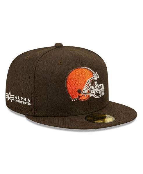 Men's x Alpha Industries Brown Cleveland Browns Alpha 59FIFTY Fitted Hat