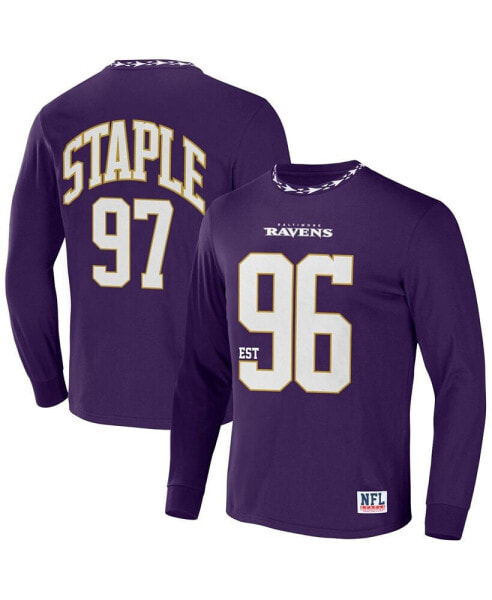 Men's NFL X Staple Purple Baltimore Ravens Core Long Sleeve Jersey Style T-shirt