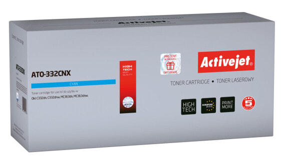 Activejet ATO-332CNX toner (replacement for OKI 46508711; Supreme; 3000 pages; cyan) - 3000 pages - Cyan - 1 pc(s)