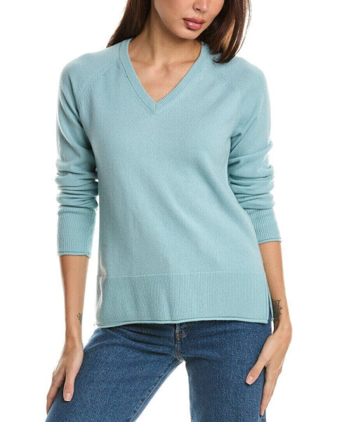 Forte Cashmere Raglan V-Neck Cashmere Sweater Women's