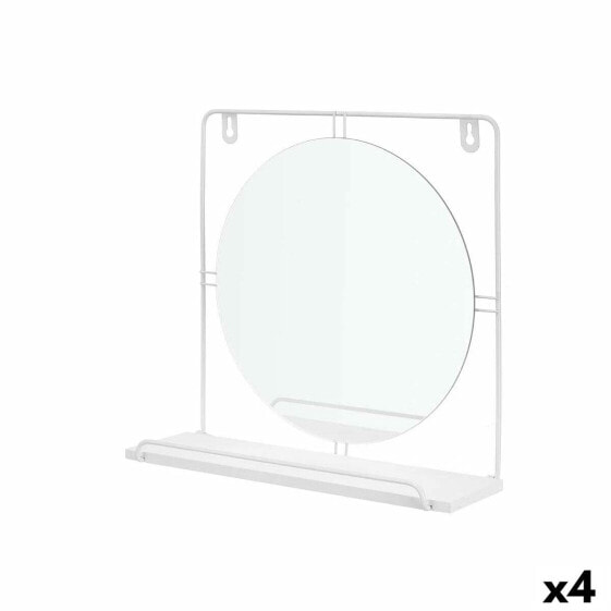 Настенное зеркало Белый Металл Деревянный MDF 33,7 x 30 x 10 cm (4 штук)