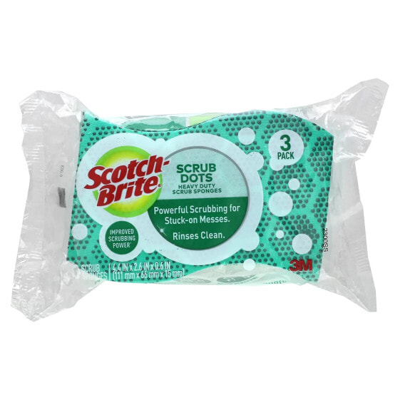 Scrub Dots Heavy Duty Scrub Sponges, 3 Scrub Sponges