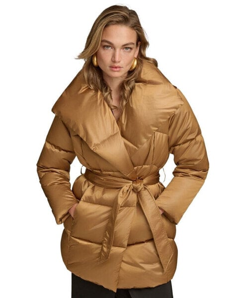 Women's Belted Wing-Collar Teddy Coat, Created for Macy's