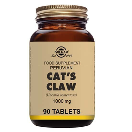 Питательное спортивное питание для спортсменов Solgar Cat's Claw 1000мг 90 штук