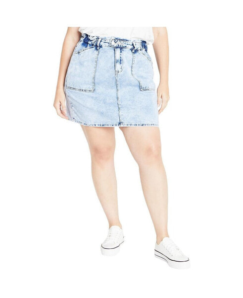 Plus Size Cali Denim Skirt