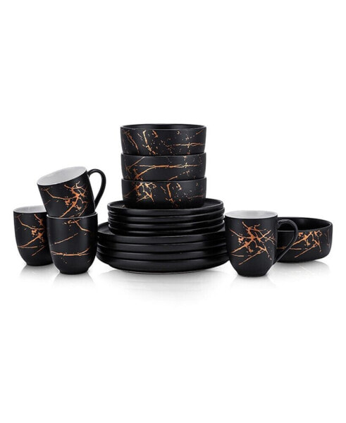 Zora 16 Pieces Dinnerware Set, Service For 4