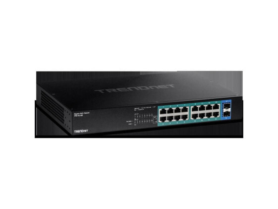 TRENDnet 18-Port Gigabit PoE+ Switch, 16 x 30W PoE+ Ports, 2 Gigabit SFP Slots,