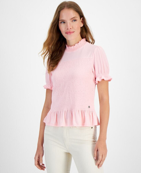 Women's Puff-Sleeve Smocked Top