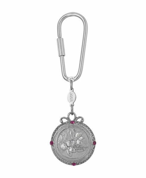 Women's February Flower of the Month Violets Key Fob