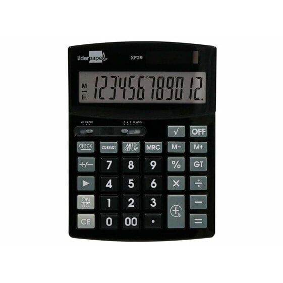 Calculator Liderpapel XF29 Black Plastic