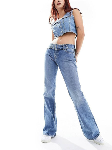 Tommy Jeans Sophie low waisted belted jeans in mid wash