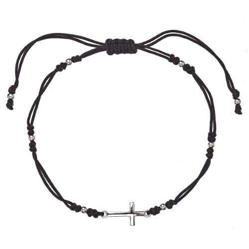 Black Kabbalah Bracelet with Cross 13023.3 black