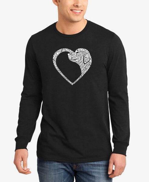 Men's Dog Heart Word Art Long Sleeve T-shirt