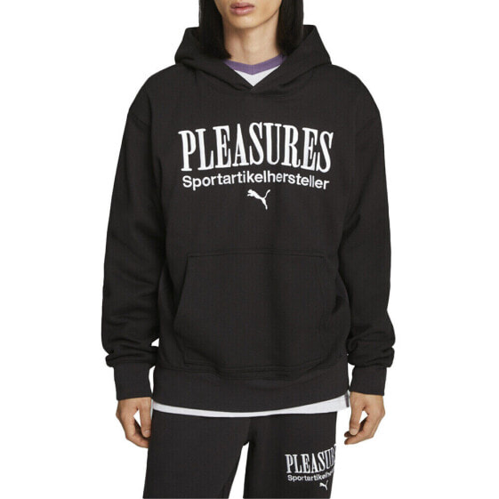 Puma X Pleasures Graphic Long Sleeve Hoodie Mens Black Casual Outerwear 62087901