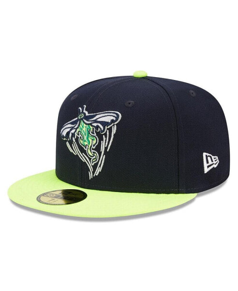 Men's Navy, Neon Green Columbia Fireflies Marvel x Minor League 59FIFTY Fitted Hat