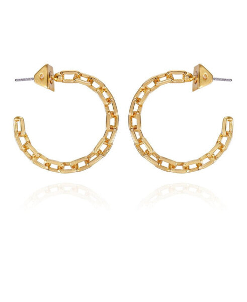 Gold-Tone Link Hoop Earrings