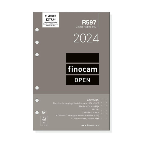 Замена повестки дня Finocam Open R597 2024 Белый 11,7 x 18,1 cm