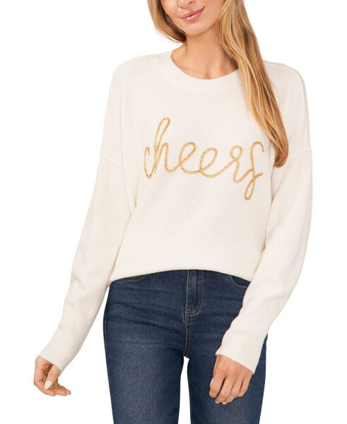 Women's Long-Sleeve Cheers Script Sweater