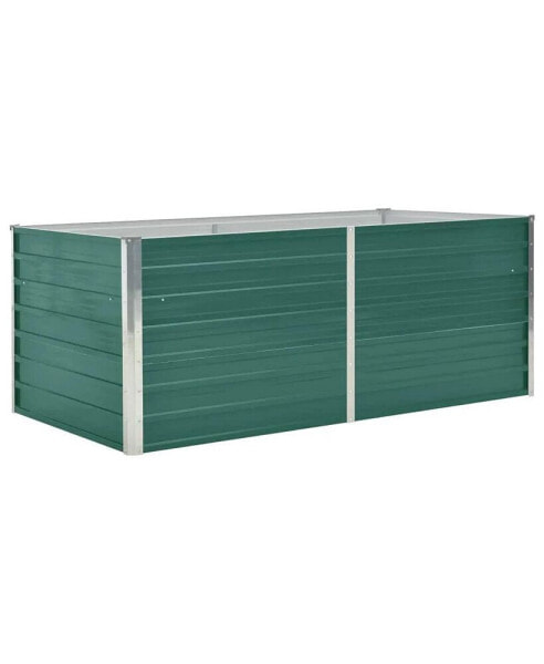 Raised Garden Bed 63"x31.5"x17.7" Galvanized Steel Green