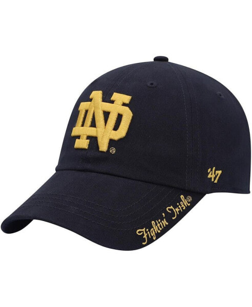 Women's Navy Notre Dame Fighting Irish Miata Clean Up Logo Adjustable Hat