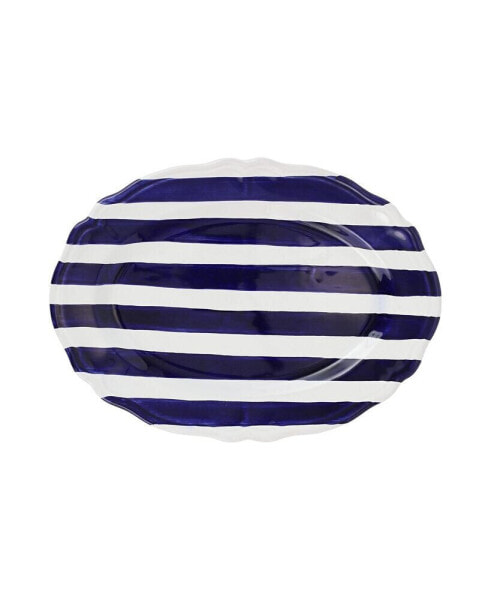Amalfitan Stripe Oval Platter 13"