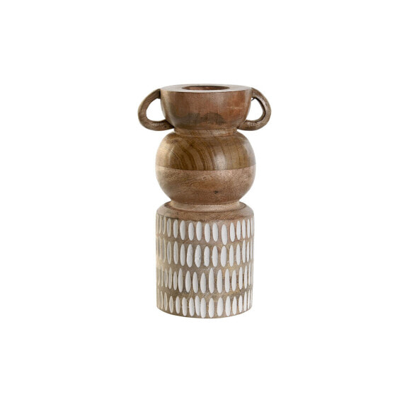 Vase Home ESPRIT White Brown Mango wood Colonial 16 x 10 x 23 cm