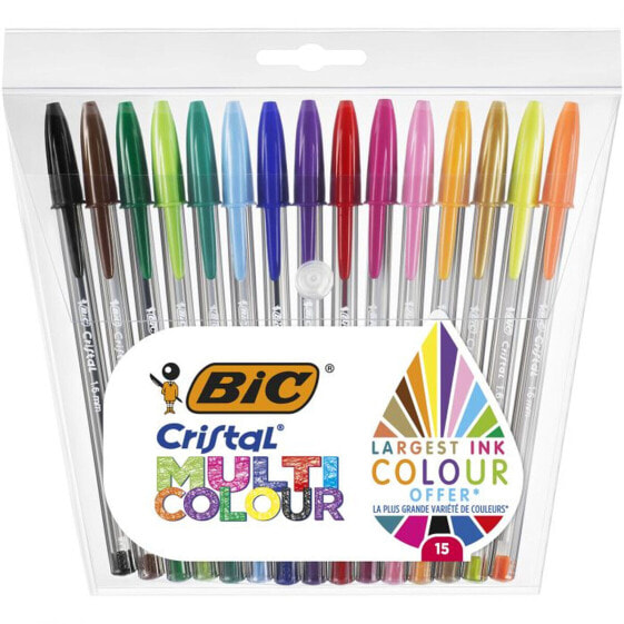 Набор ручек Bic Cristal Multicolor 15 Предметы Разноцветный 0,42 mm (15 Предметы)