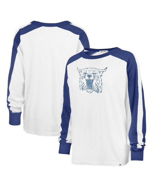 Women's White Distressed Kentucky Wildcats Premier Caribou Long Sleeve T-shirt