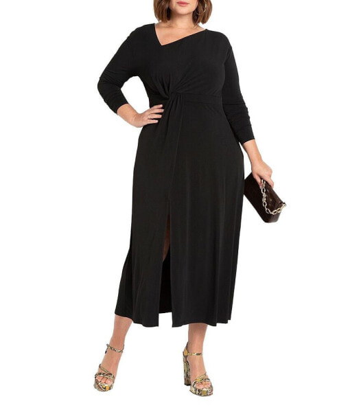 Plus Size Twist Detail Fit And Flare