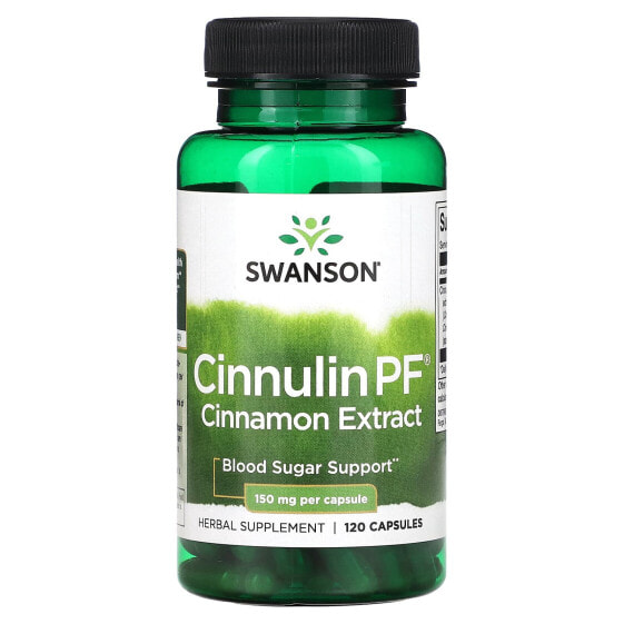 Добавление вес управления: Витаминизированный комплекс Swanson Cinnulin PF, Экстракт корицы, 150 мг, 120 капсул