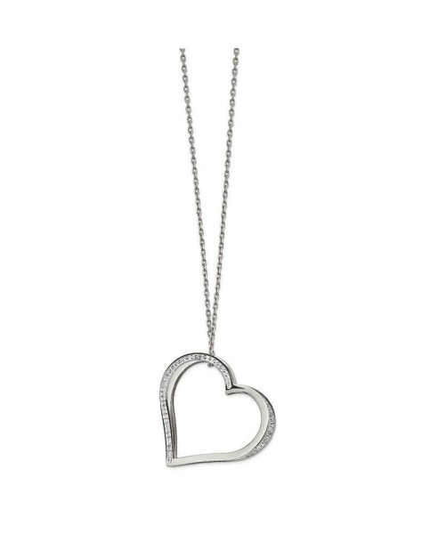 Preciosa Crystal Heart Slide Cable Chain Necklace