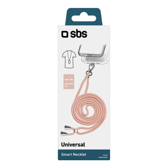 SBS TEUNILACEP - Neck strap - Pink - Fabric - 70 mm - 15 mm - 200 mm