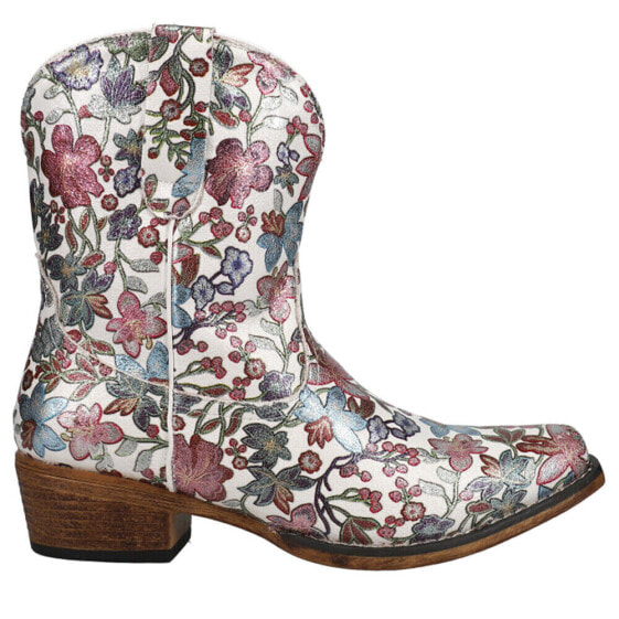 Roper Ingrid Floral Snip Toe Cowboy Booties Womens Size 5 B Casual Boots 09-021-