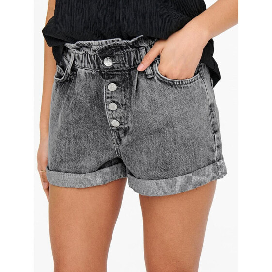 ONLY Cuba Life Paperbag DOT006 denim shorts