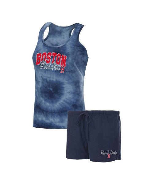 Women's Navy Boston Red Sox Billboard Racerback Tank Top and Shorts Sleep Set