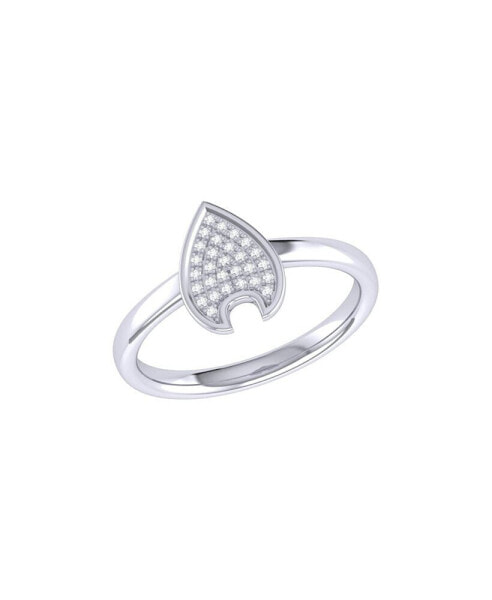 Rain Drop Design Sterling Silver Diamond Women Ring