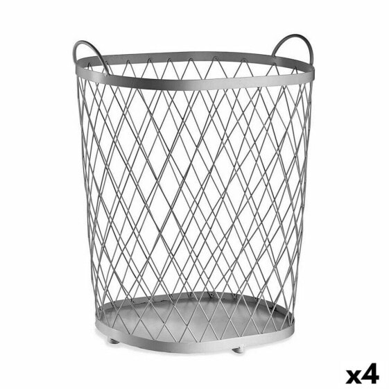 Серебристая корзина для белья из металла 40 L 31 x 54,7 x 46,5 см (4 штуки) Gift Decor Basket Silver Metal 40 L 31 x 54,7 x 46,5 cm (4 Units)