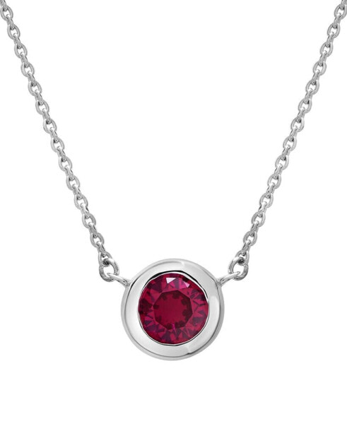 Lab-Grown Ruby Bezel 18" Pendant Necklace (5/8 ct. t.w.) in 10K White Gold